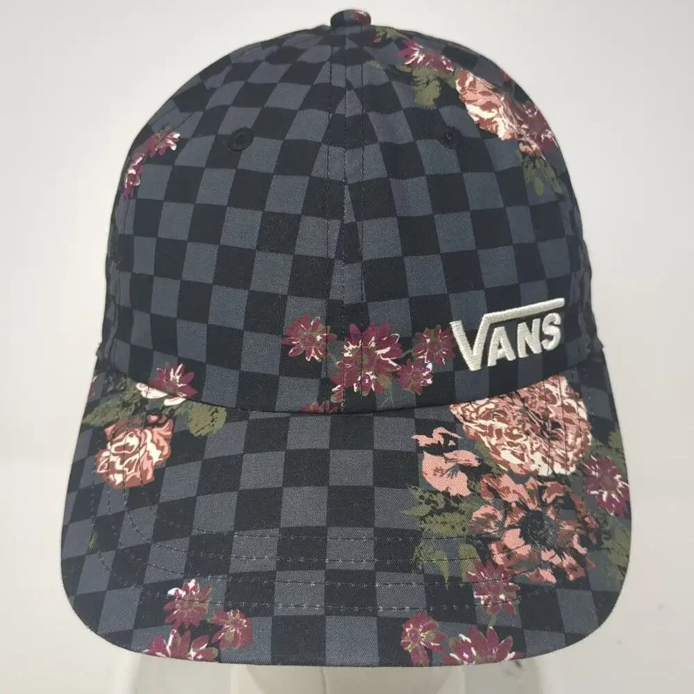 Vans Black & Gray Checkerboard Floral Baseball Cap
